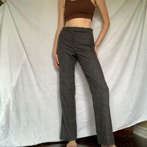 Plain Charcoal Zara Straight Leg Dress Pants